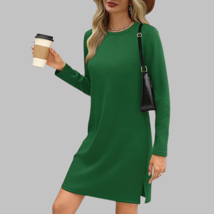 Duttini | Comfortable Long Sleeve Round Neck Dress