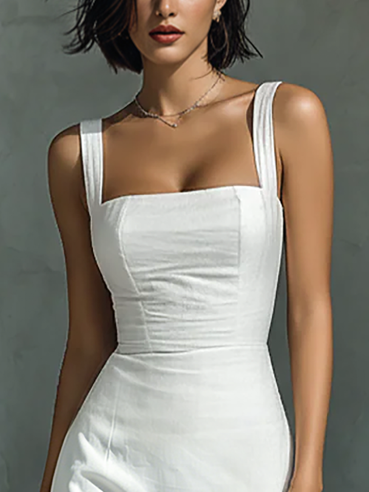 Duttini | White Cotton And Linen Blend Dress