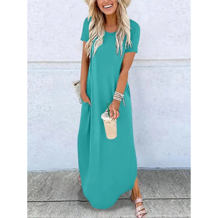 Duttini | Casual Summer Round Neck Maxi Dress with a Timeless Finish