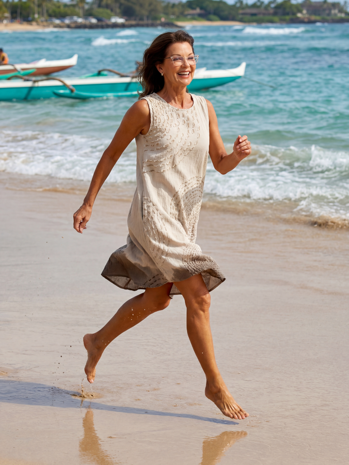 Duttini | Graceful Texture Midi Dress for Effortless Elegance