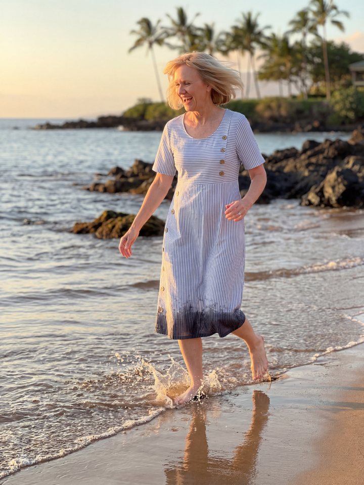 Duttini | Sculpted Harbor Midi Dress for Effortless Elegance
