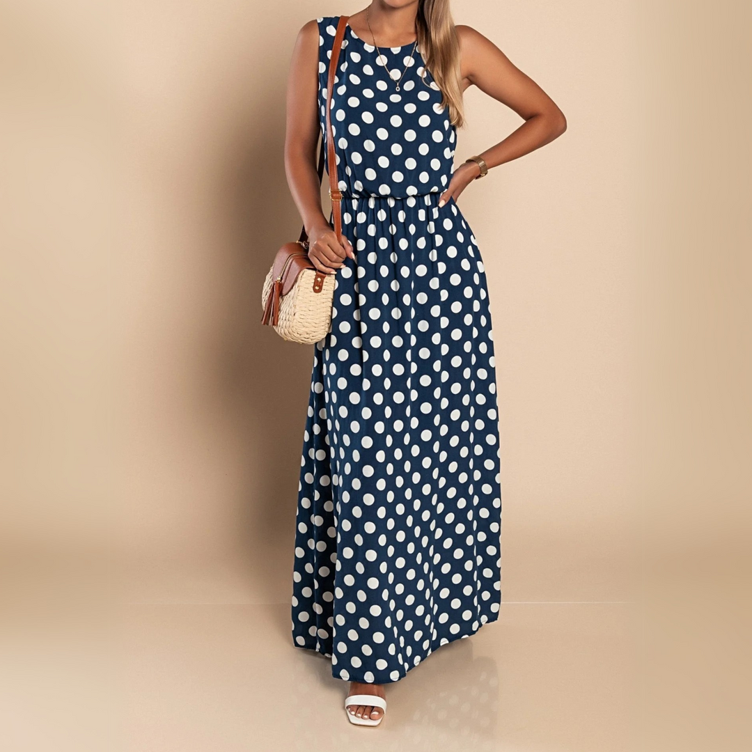 Duttini | Chic Polka Dot Maxi Dress in a Flattering Cut
