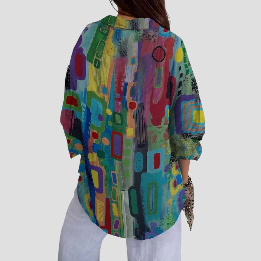 Duttini | Elegant Blouse With Geometric Pattern for Effortless Elegance