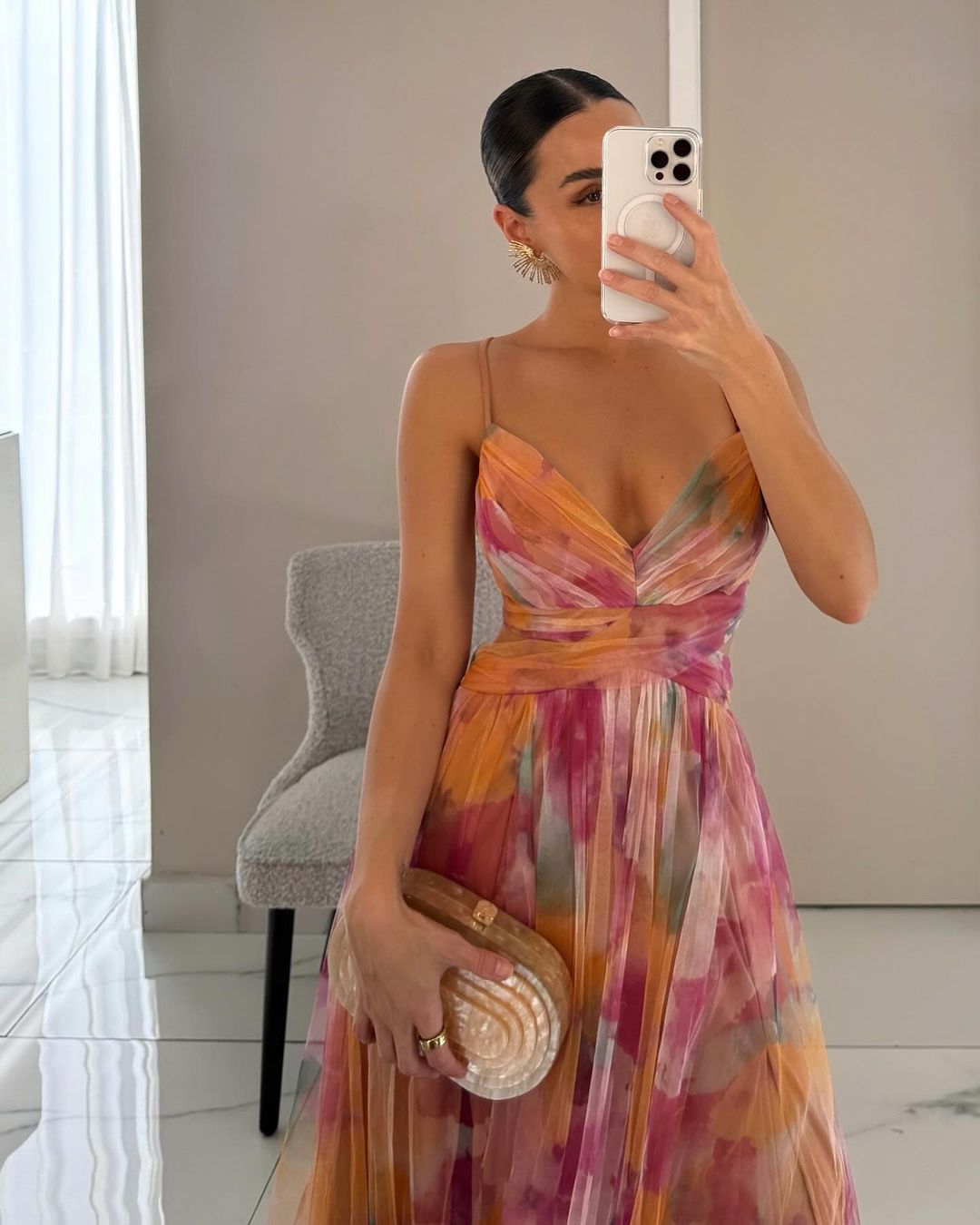 Duttini | Modern Beautiful Floral Print Maxi Dress with Graceful Drape