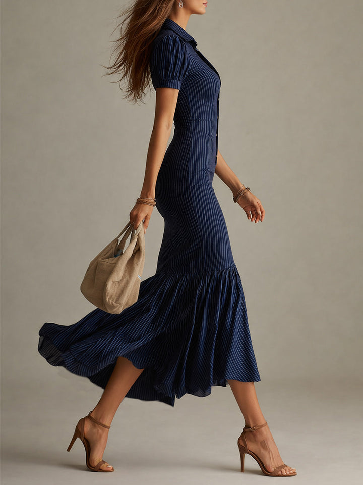 Duttini | Striped Evening Dress