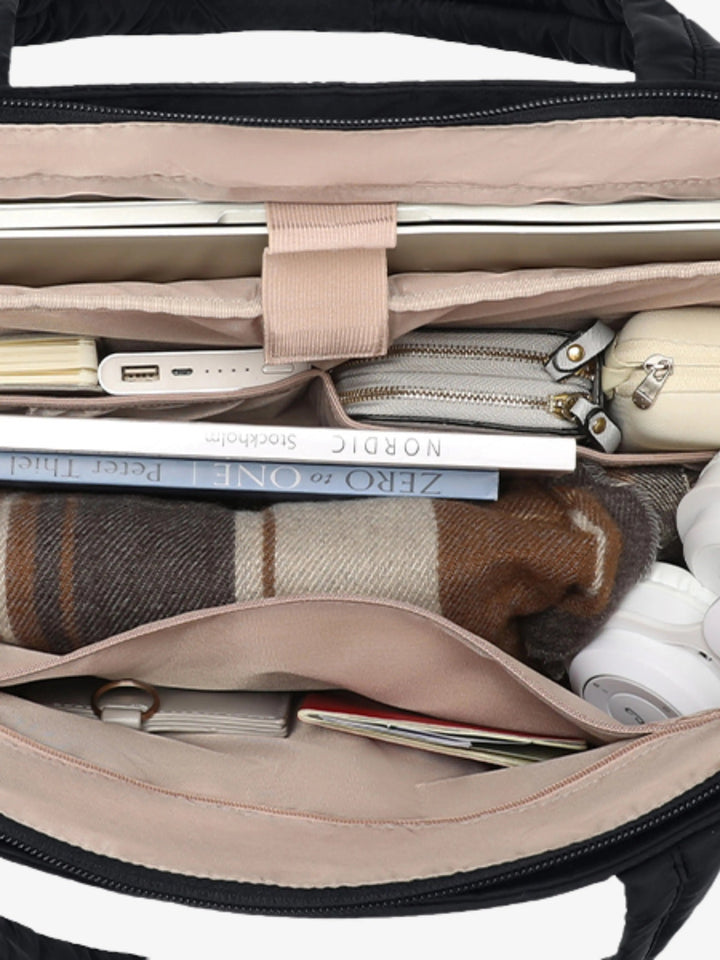 Duttini | Quilted Shoulder Tote Bag, Soft Padding, Structured Shape