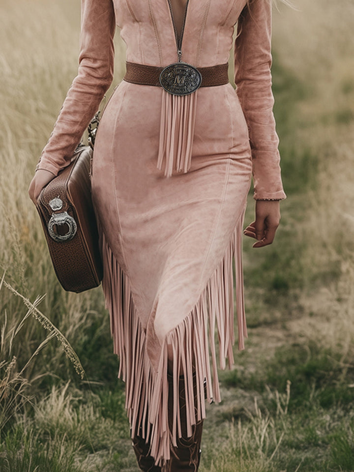 Duttini | Pink Tassel Casual Dress