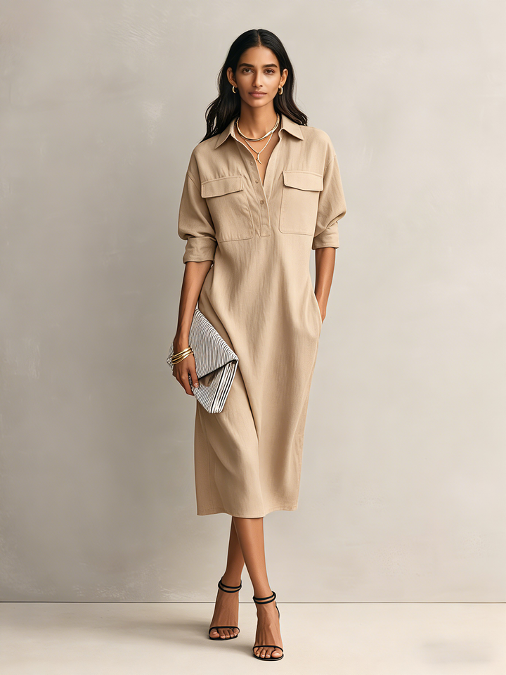 Duttini | Black Linen Evening Dress