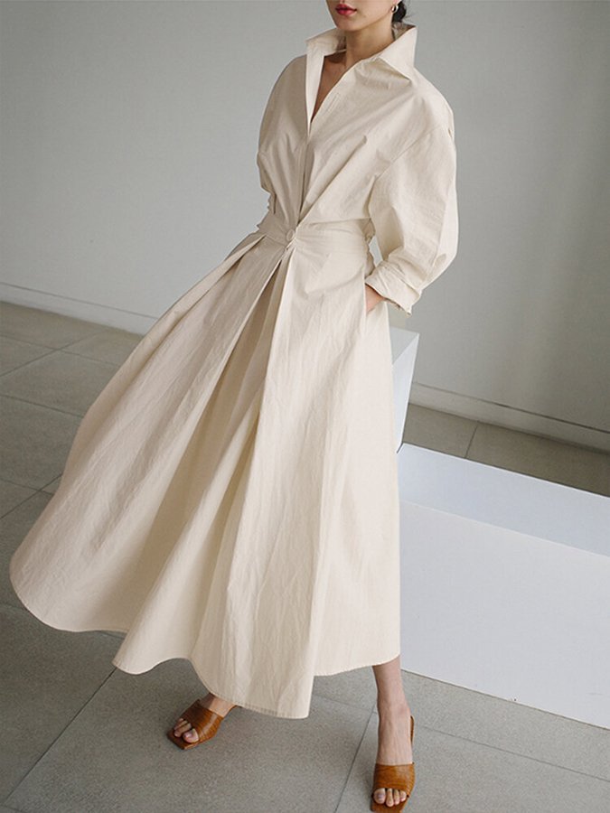 Duttini | Elegant Long Dress with Graceful Drape