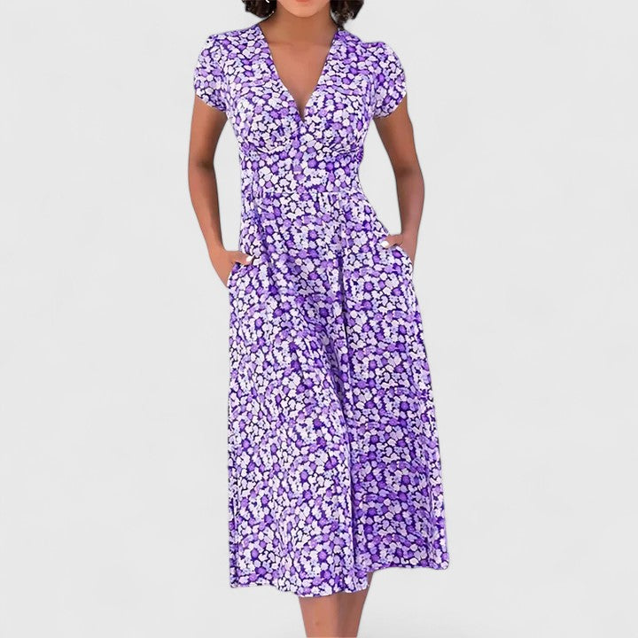 Duttini | Comfortable Midi Dress for Women in Rose Color