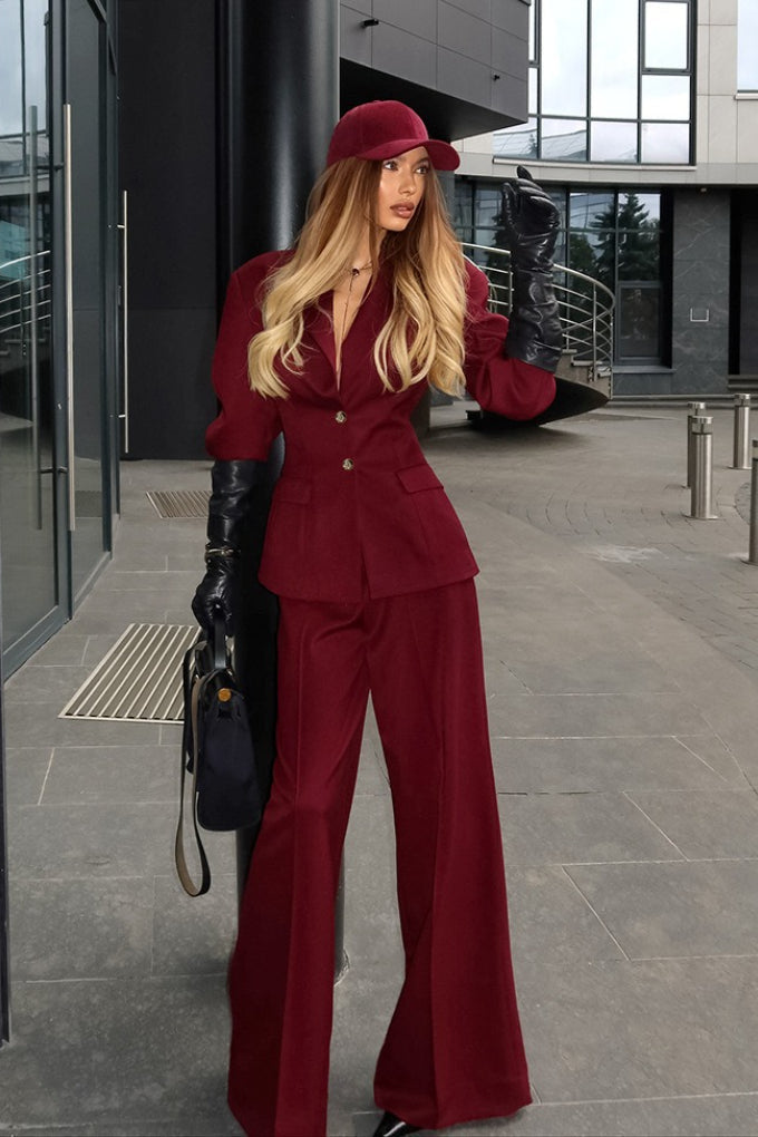 Duttini | Polished Lapel Tailored Two Piece Set