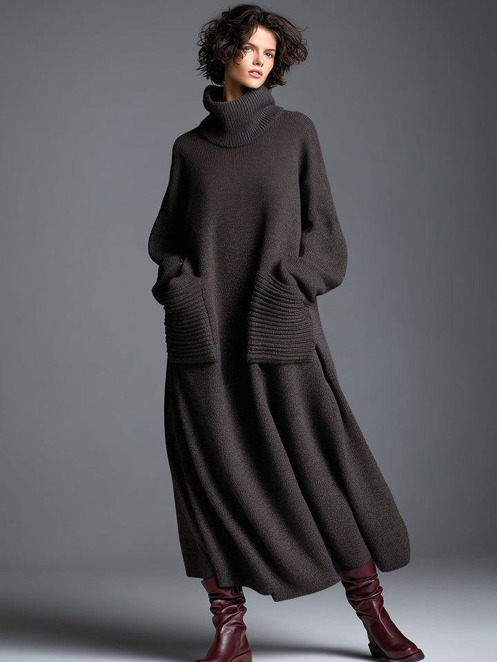 Duttini | Brown Knit Dress