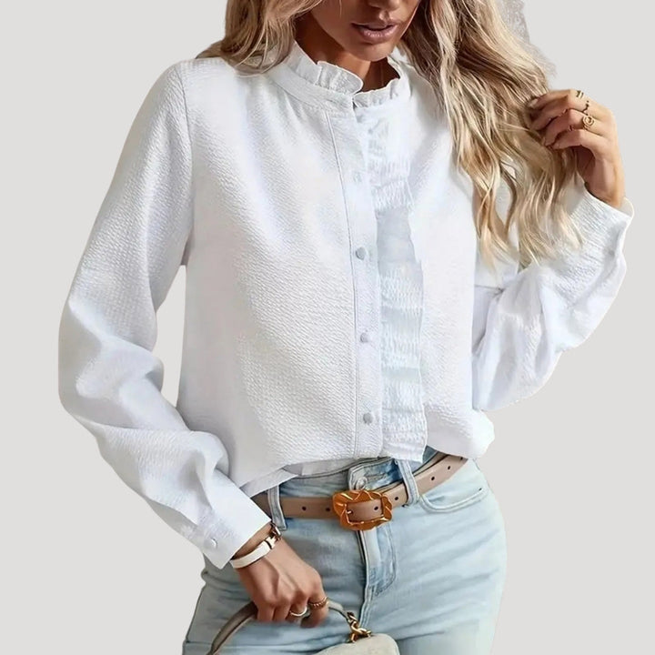 Duttini | Long Sleeve Button Front Blouse