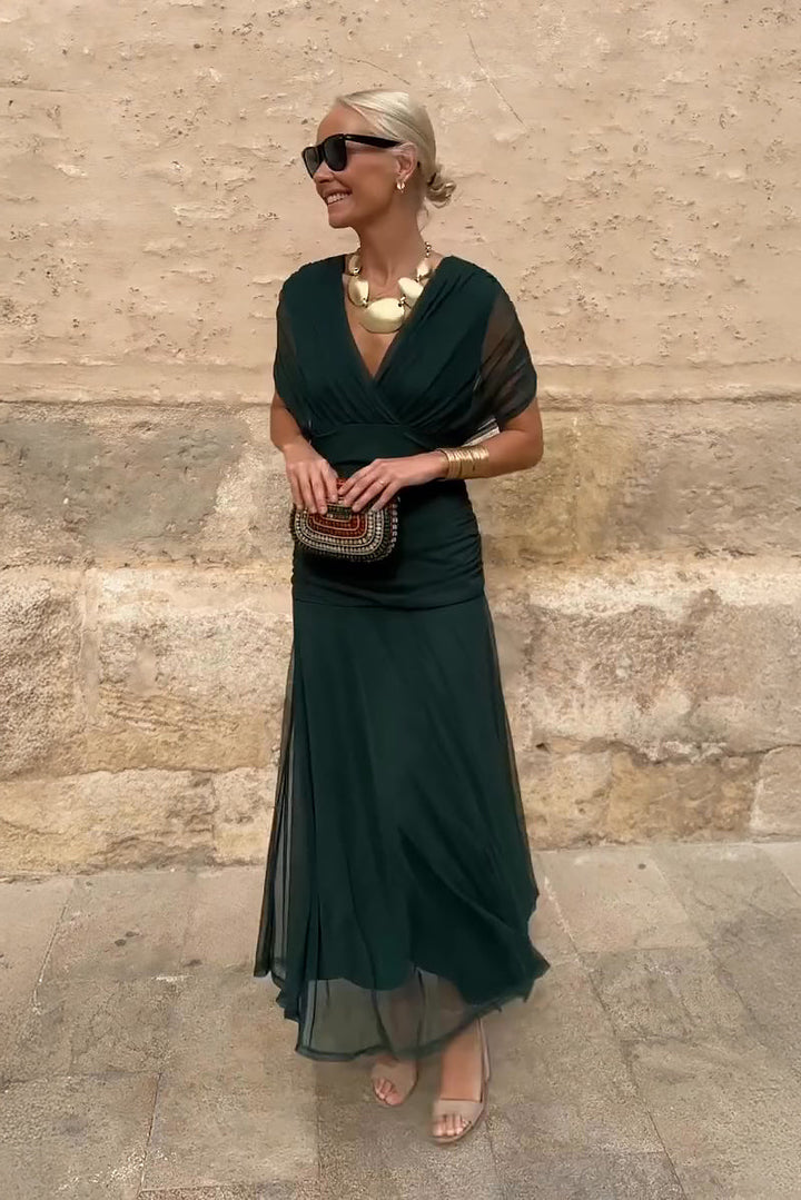 Duttini | Elegant V-neck Fantasy Party Maxi Dress
