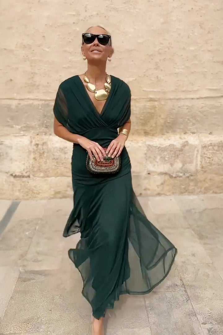 Duttini | Elegant V-neck Fantasy Party Maxi Dress