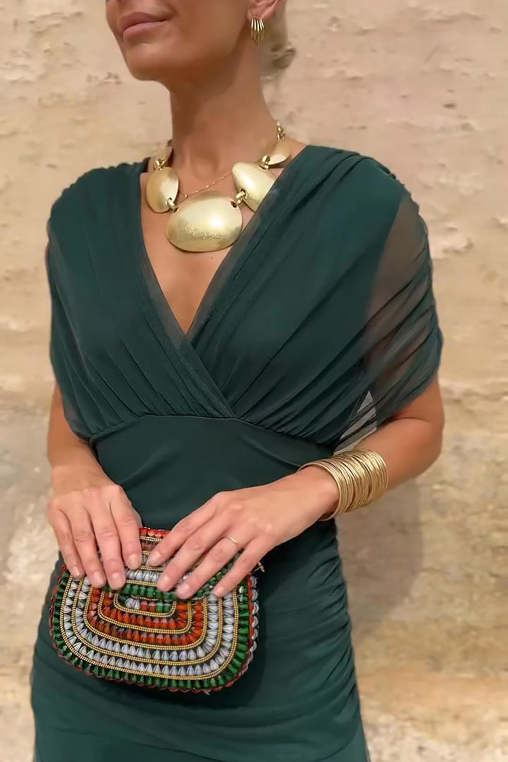 Duttini | Elegant V-neck Fantasy Party Maxi Dress