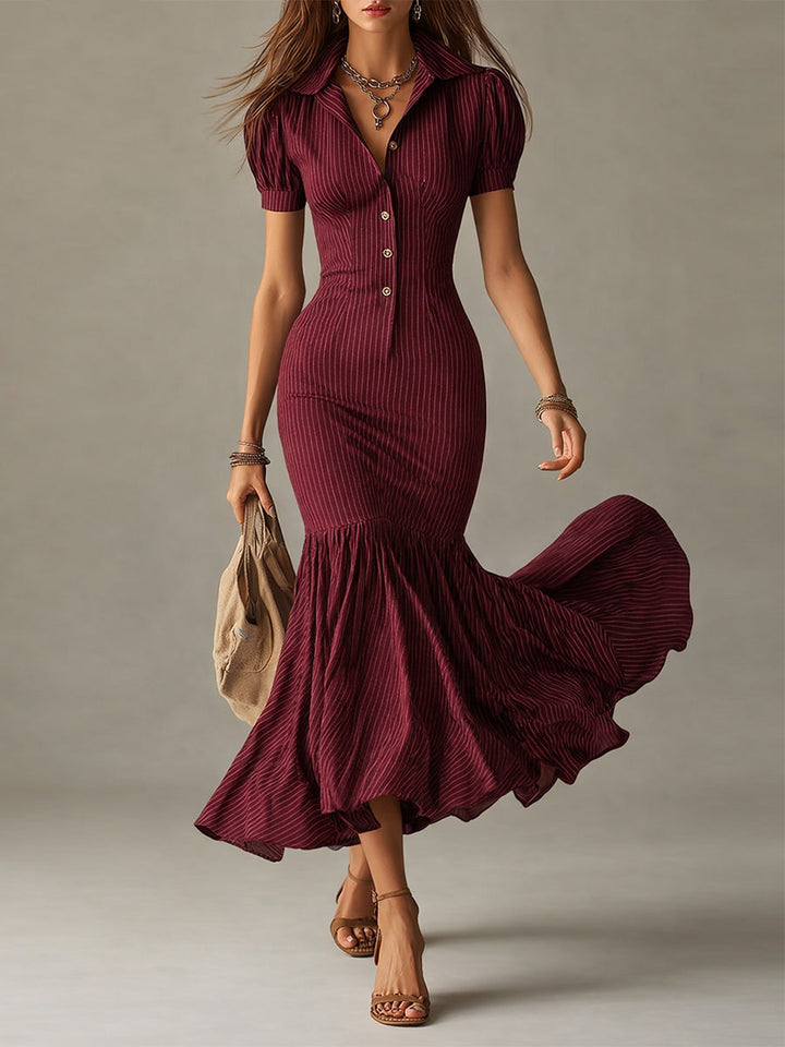 Duttini | Striped Evening Dress