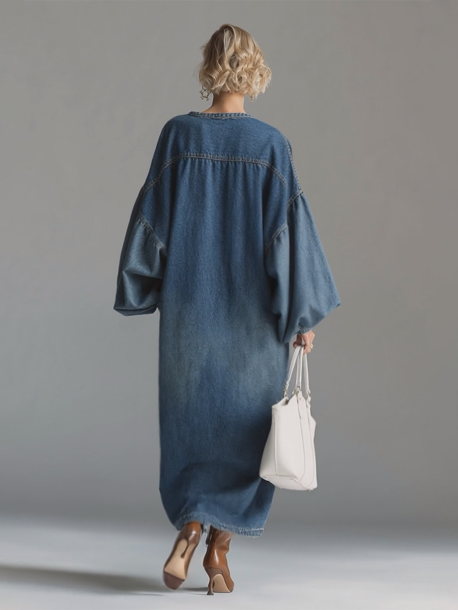 Duttini | Blue Denim Evening Dress