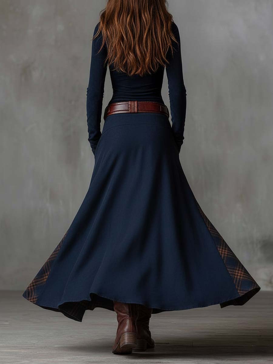 Duttini | Suede Patchwork Dress