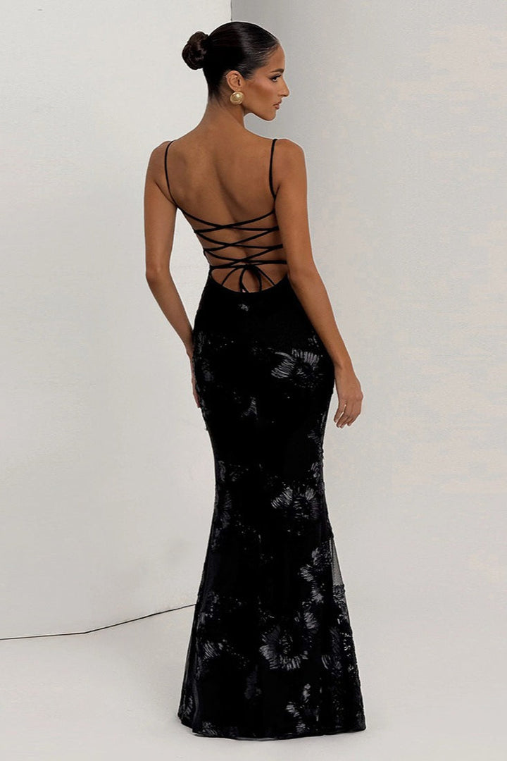 Duttini | Backless Floral Maxi Dress