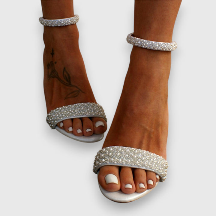 Duttini | Lightweight Open Toe Ankle Strap Block Heel with a Comfort Fit
