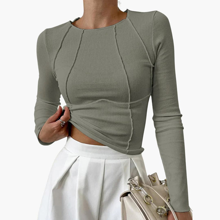 Duttini | Sculpted Seam Long Sleeve Top for a Polished Look
