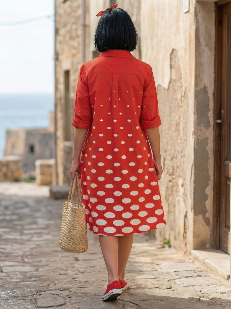 Duttini | Effortless Bright Day Dot Dress for a Polished Look