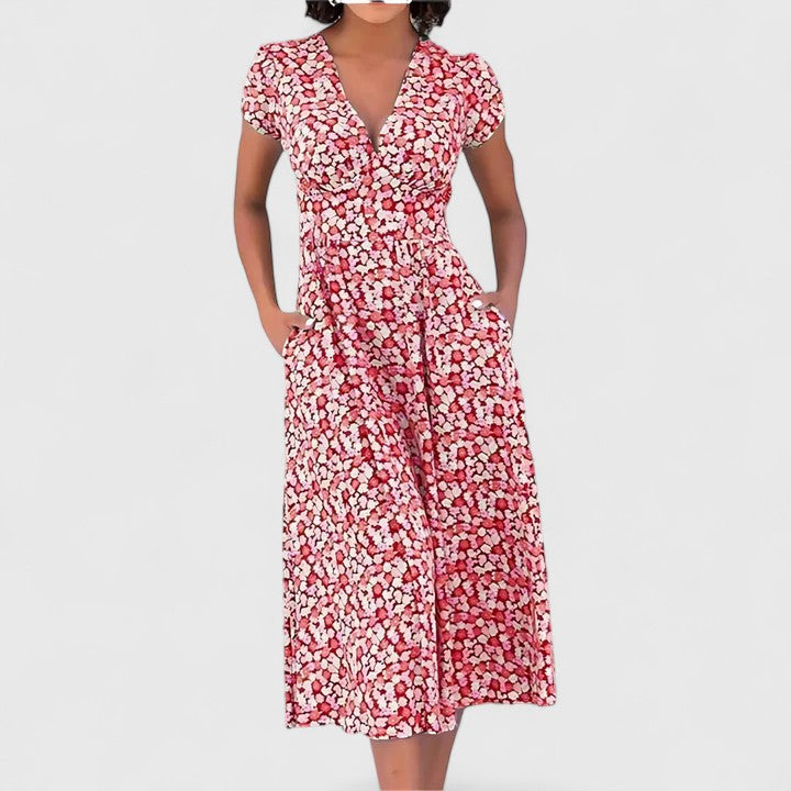 Duttini | Comfortable Midi Dress for Women in Rose Color