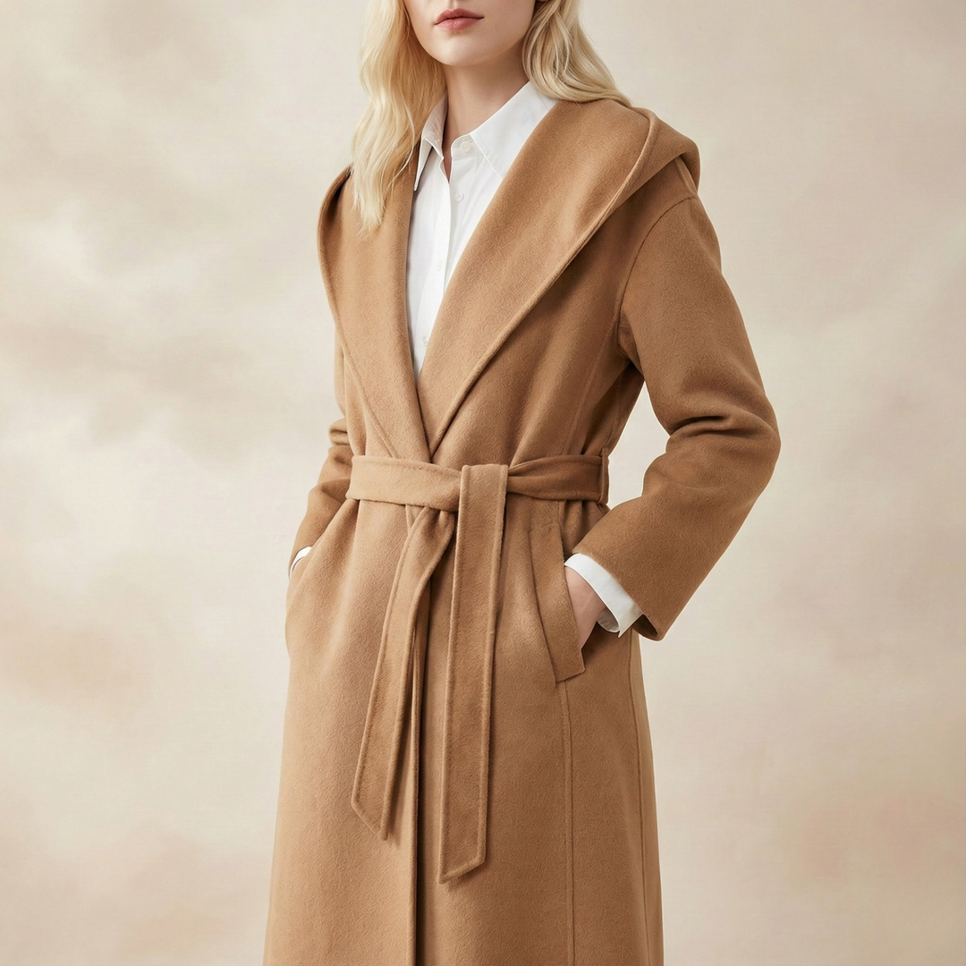 Duttini | Long Pointed Coat in Camel Hair