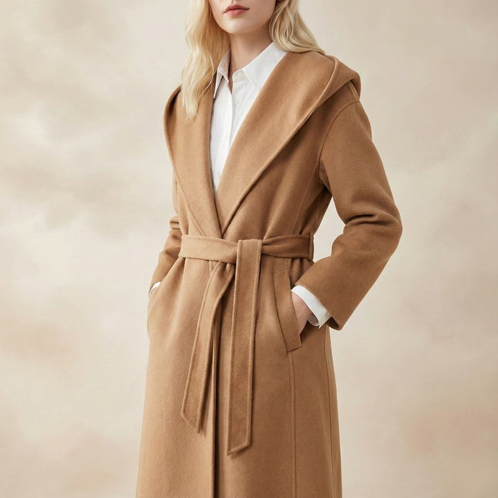 Duttini | Long Pointed Coat in Camel Hair
