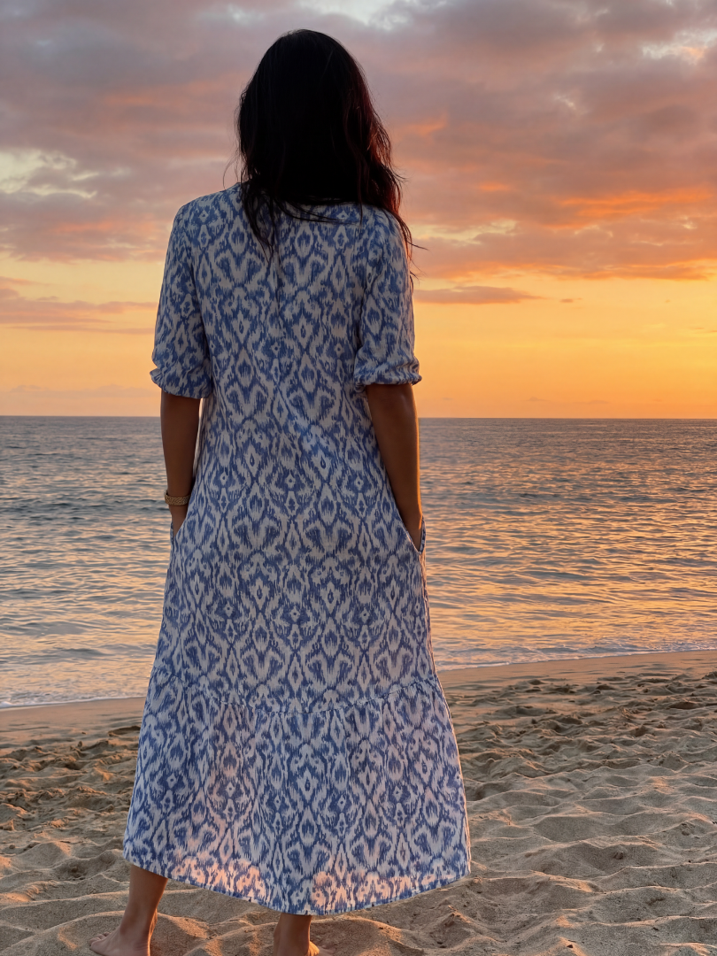 Duttini | Romantic Coastal Midi Dress with a Flattering Silhouette