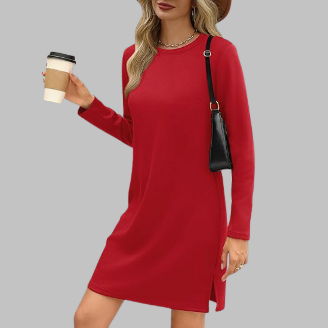 Duttini | Comfortable Long Sleeve Round Neck Dress