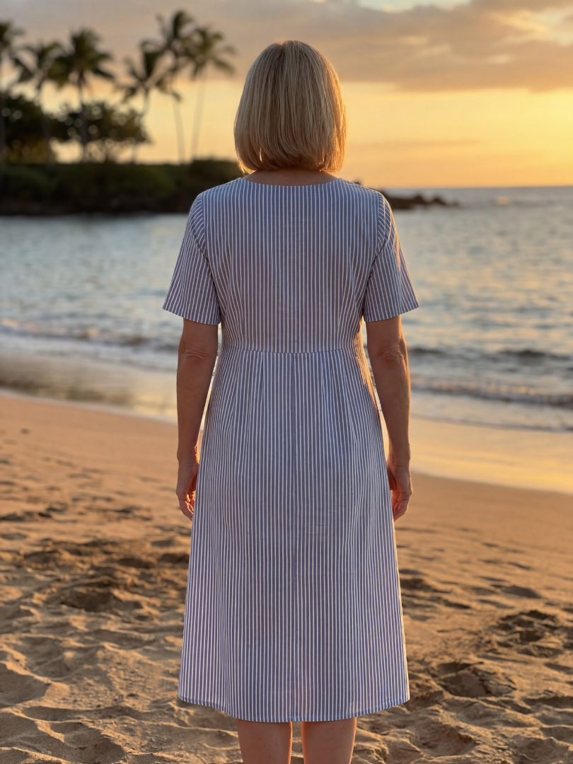 Duttini | Sculpted Harbor Midi Dress for Effortless Elegance