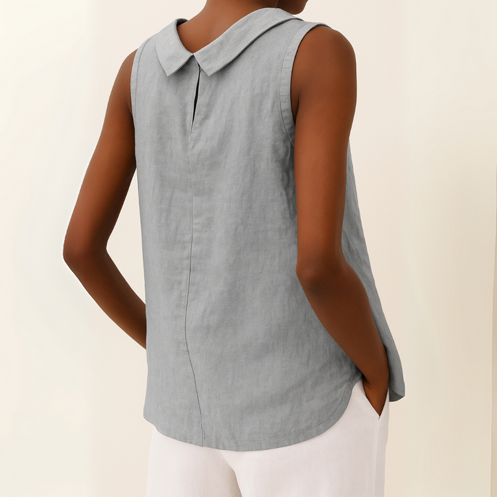 Duttini | Luxe Sleeveless Roll Collar Top for a Polished Look