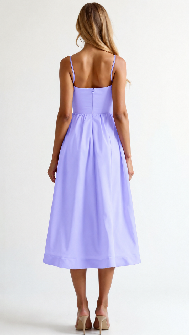 Duttini | Strappy Midi Dress, Fitted Bodice, Flowing Skirt
