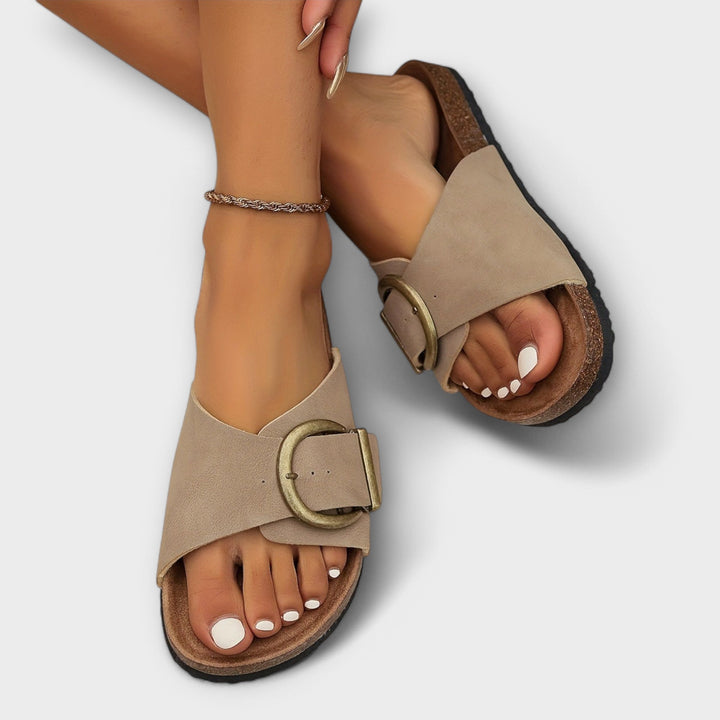 Duttini | Premium Open Toe Slide With Wide Single-band