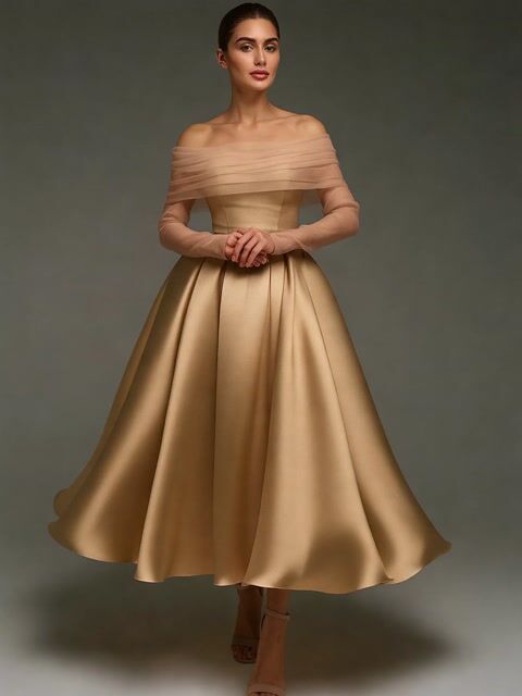 Duttini | Pink Satin Strapless A-Line Shawl Dress