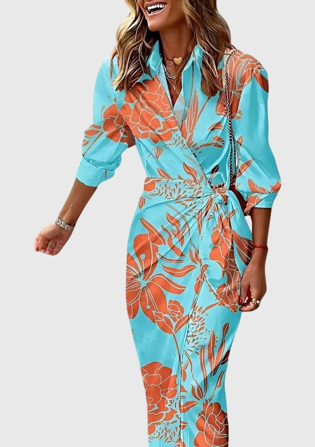 Duttini | Elegant Wrap Dress for Women in Print