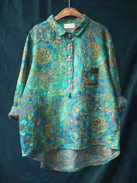 Duttini | Sculpted Floral Blouse with a Timeless Finish
