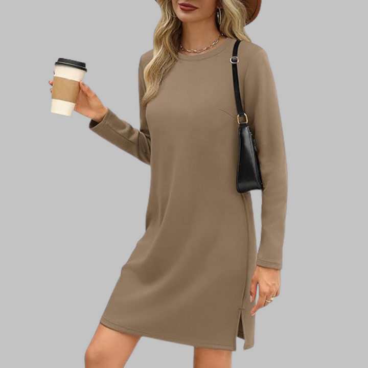 Duttini | Comfortable Long Sleeve Round Neck Dress