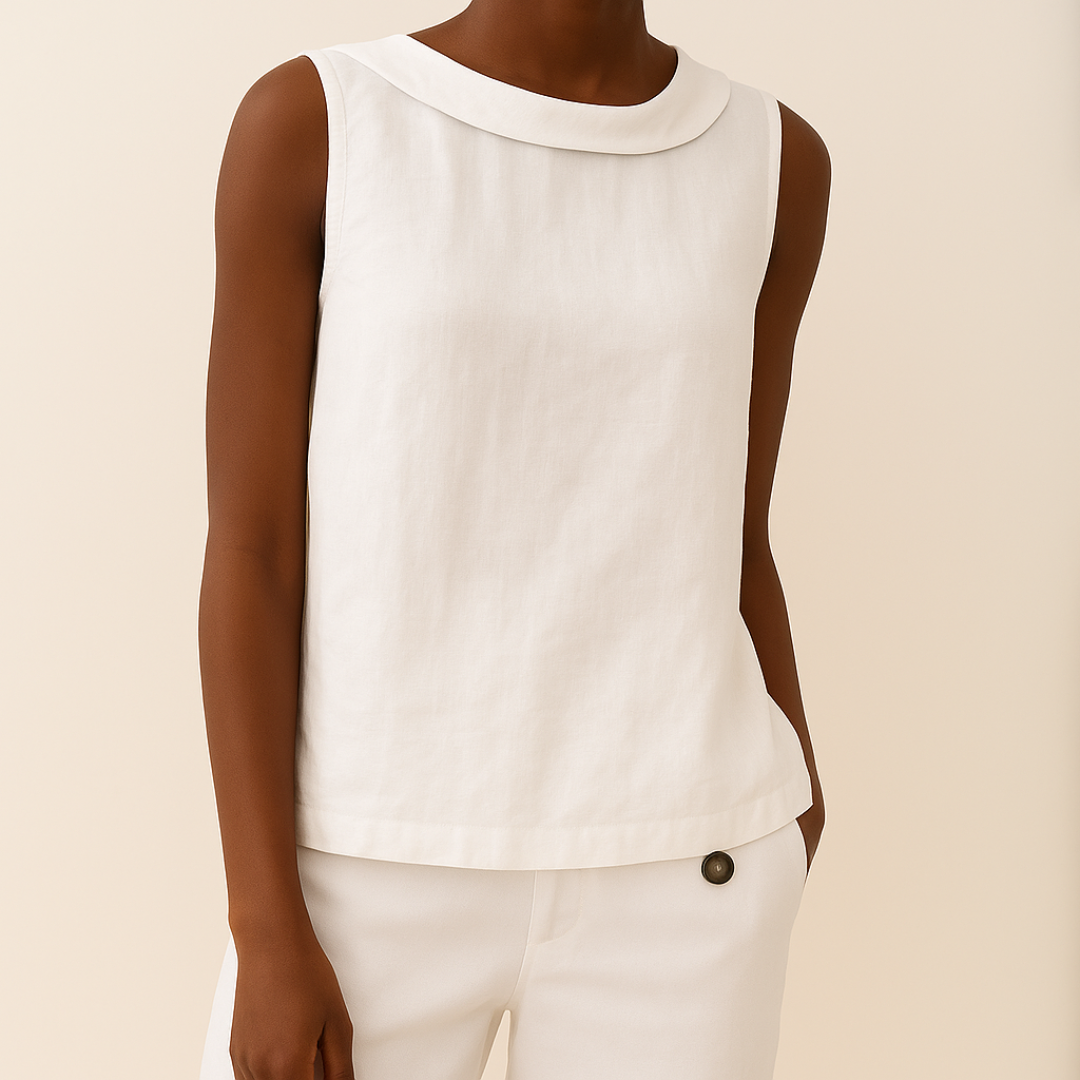 Duttini | Luxe Sleeveless Roll Collar Top for a Polished Look