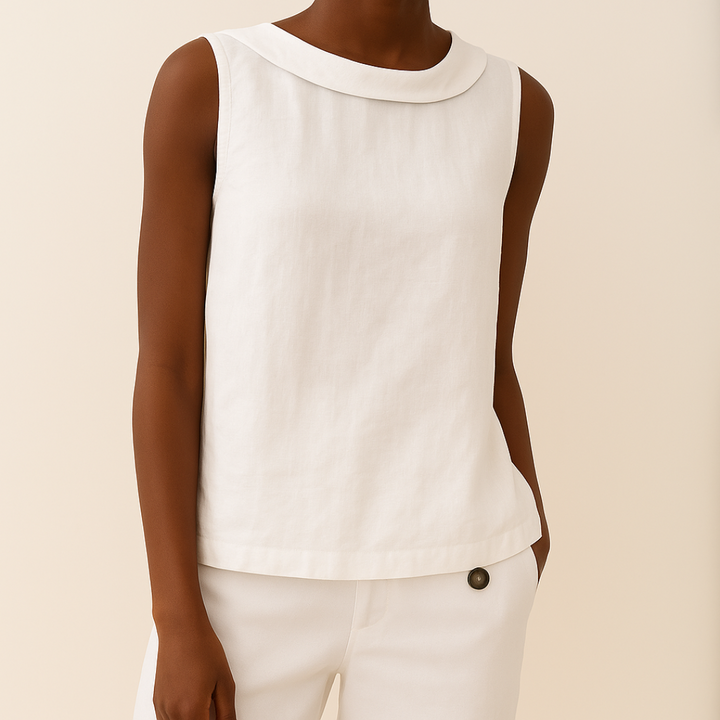 Duttini | Luxe Sleeveless Roll Collar Top for a Polished Look
