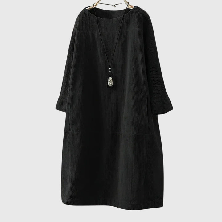 Duttini | Relaxed Corduroy Midi Dress for Women in Green