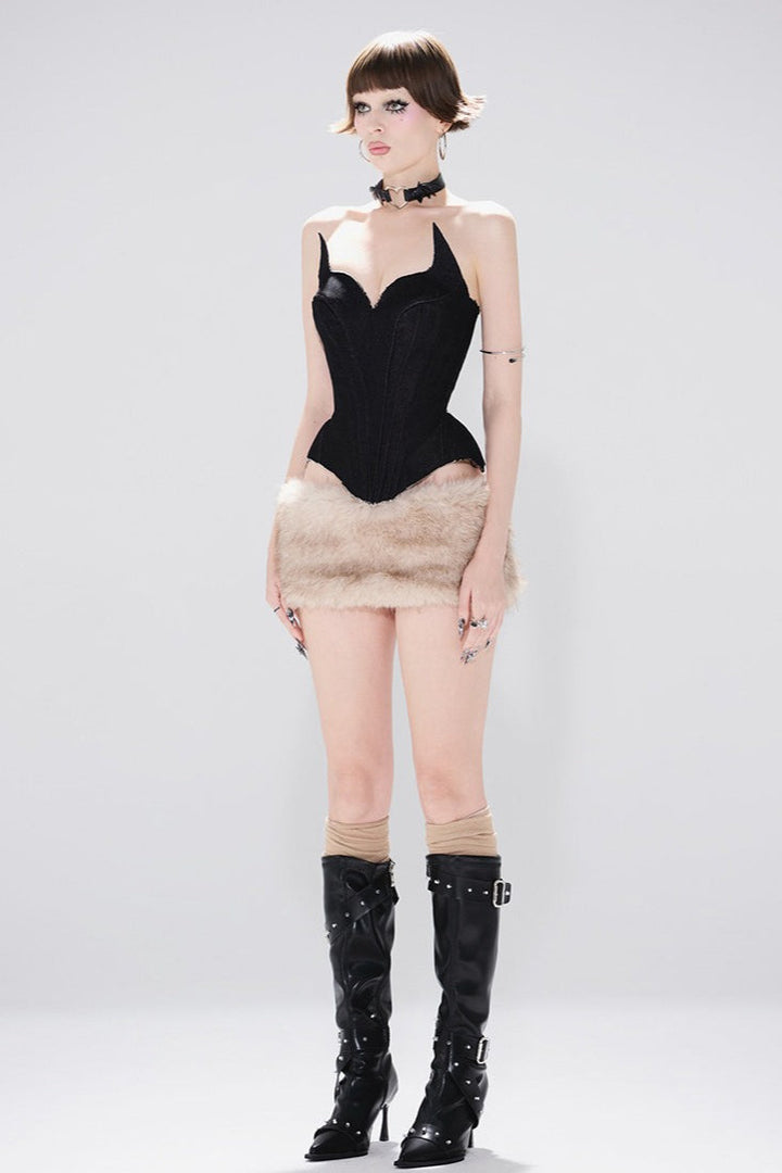 Duttini | Solid Color Backless Tube Fleece Two Piece Set