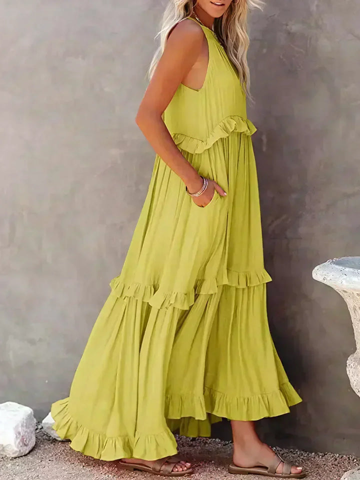 Duttini | Elegant Sleeveless Dress With Ruffles in a Flattering Cut