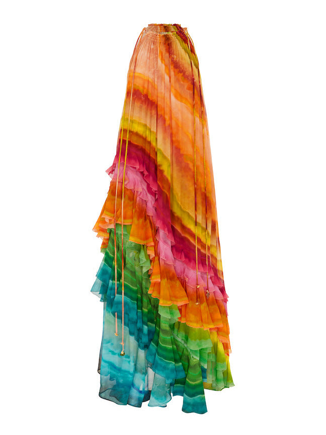 Duttini | Unique Colorful Print Ruffle Dress