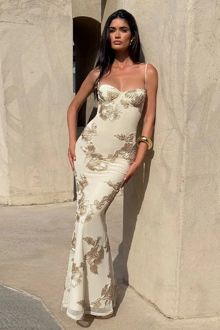 Duttini | Backless Floral Maxi Dress