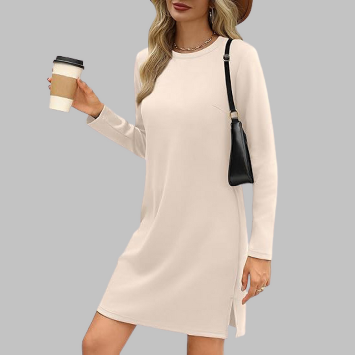 Duttini | Comfortable Long Sleeve Round Neck Dress