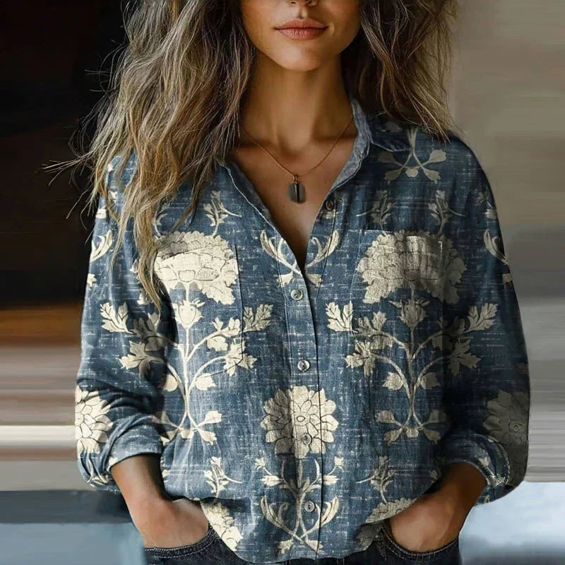 Duttini | Luxe Bohemian Pattern Vintage Blouse with a Timeless Finish