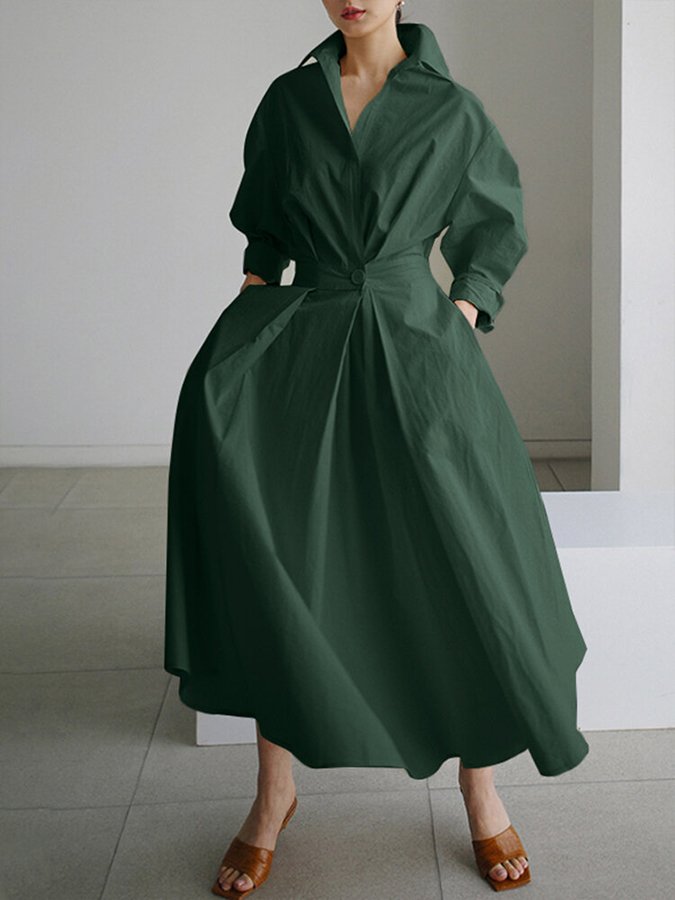 Duttini | Elegant Long Dress with Graceful Drape